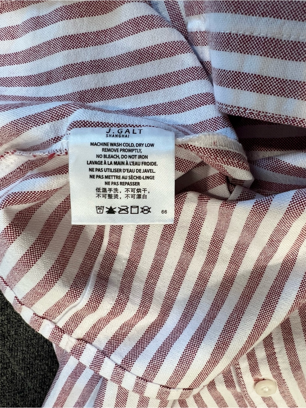 JOHN GALT Brandy Melville White&Red Striped Rue Collared Button Up Short Sleeve - Picture 3 of 5